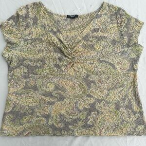 Alfani Paisley Blouse - Green and Gray